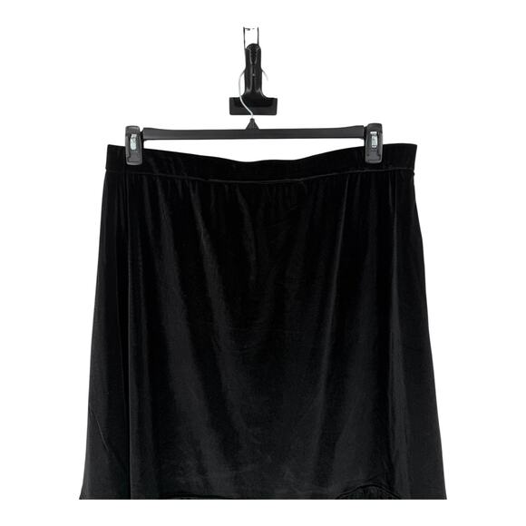 Ming Wang a line flounce velvet midi skirt black size X-Large XL - Picture 3 of 8